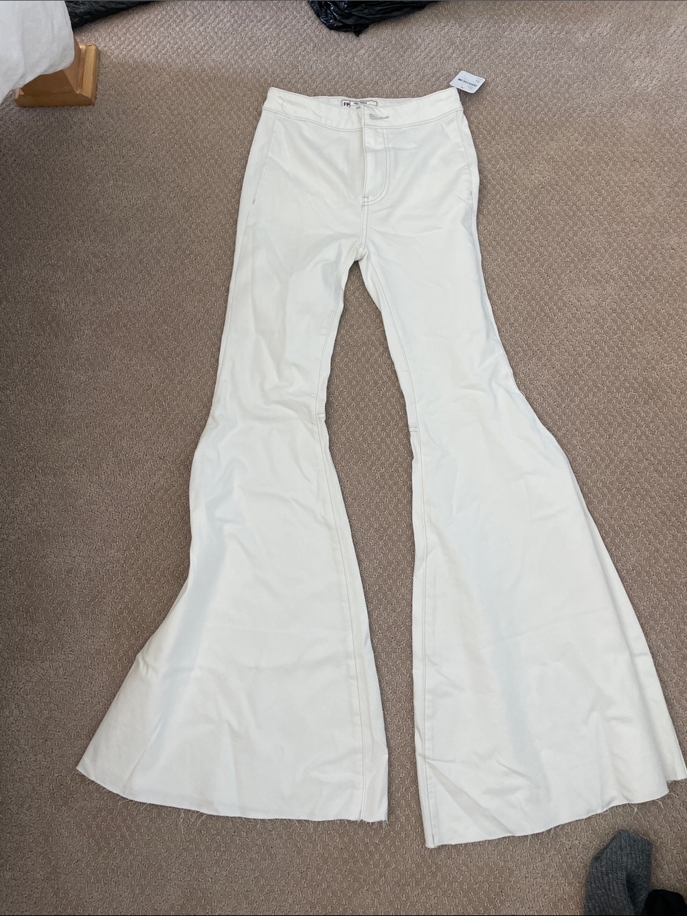 Free People White extreme Flared High-Rise Pants